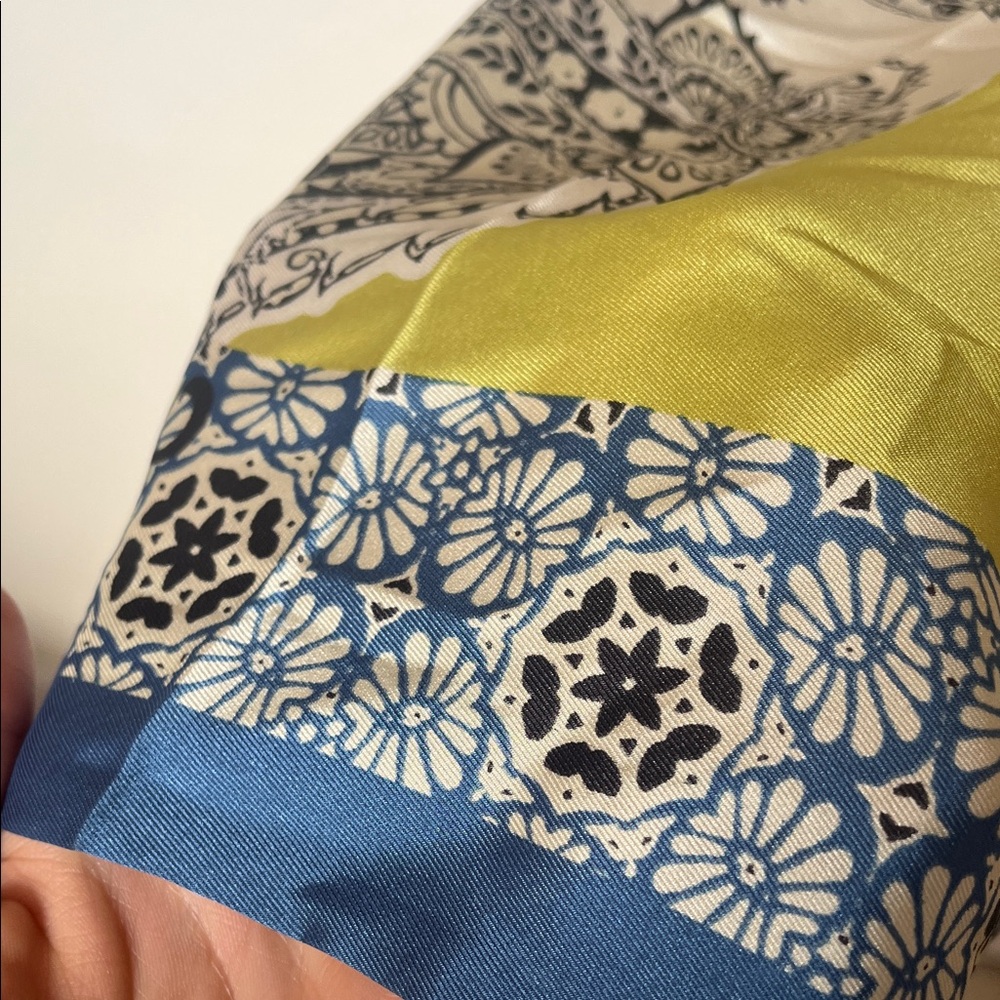 ZARA Cream and Black Paisley-Print Wide Leg Pants - Picture 7 of 7